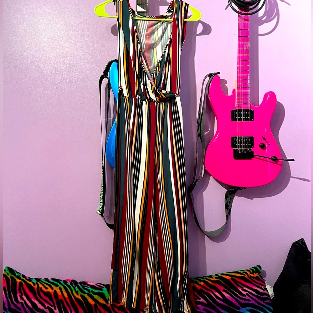 Striped multicolor jumpsuit from caution to the wind